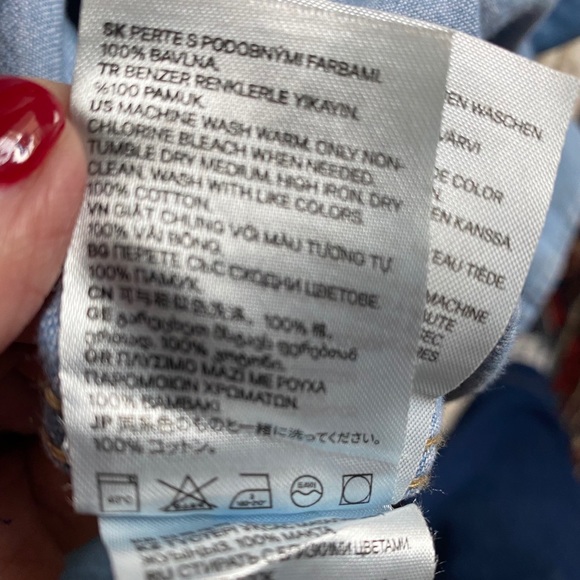 H&M Blue Oversized Jean Shirt Jacket Back Pleat - Picture 8 of 11